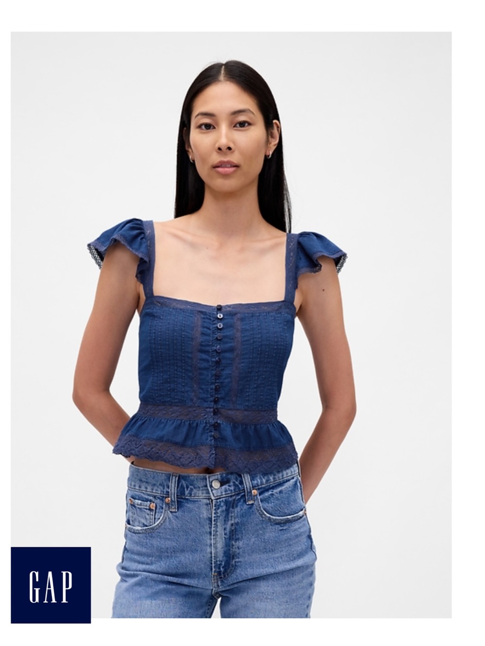 Gap Lace Ruffle Top - New with tags - size large